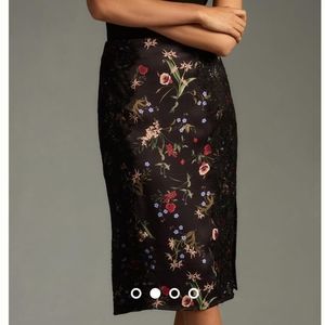 Anthropologie Maeve Slim Side-Slit Skirt floral print size 16